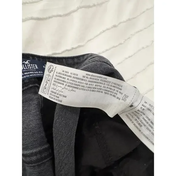 Hollister Dad Jeans Women's 2R W26R Black Distressed Y2K Grunge Skater Baddie - Picture 13 of 16